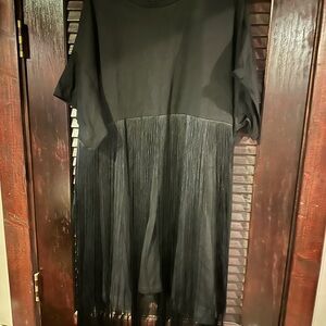 Elegant Black Fringe Dress